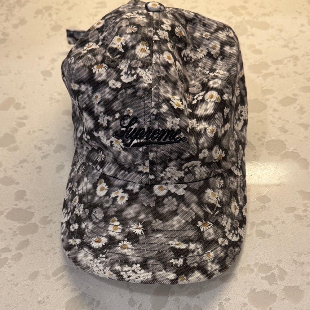 Supreme Black and White Floral Cap